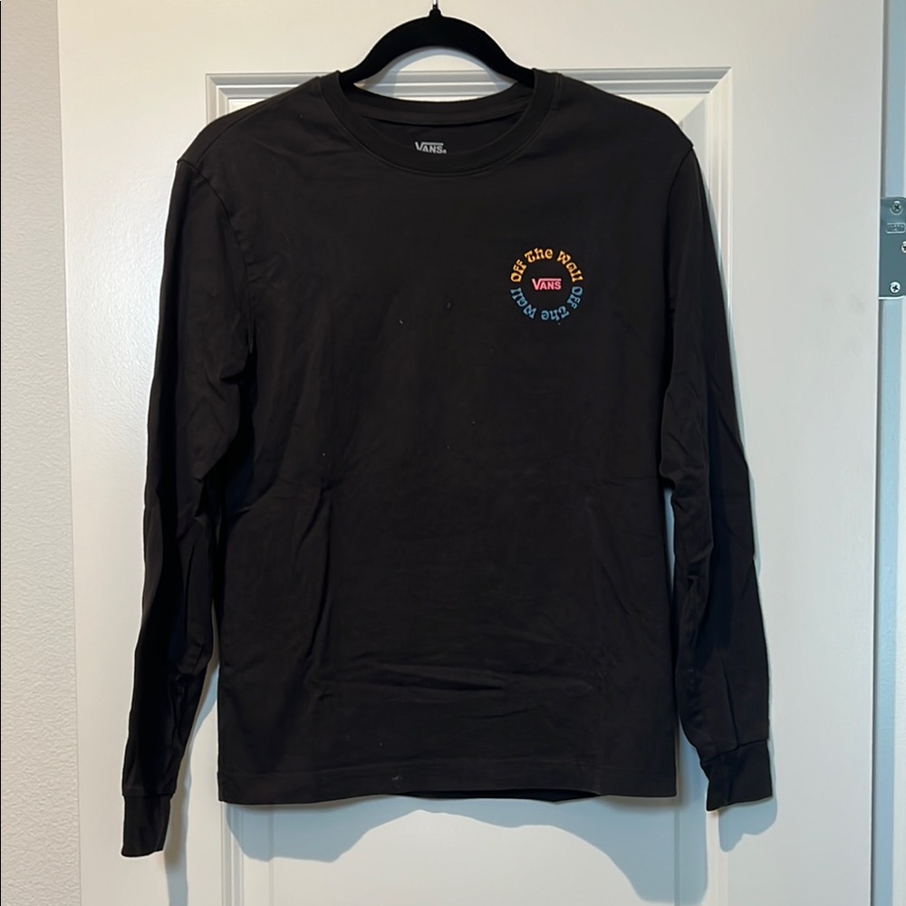 Vans Black Long Sleeve Shirt with Neon Graphic on Back, women’s size extra small